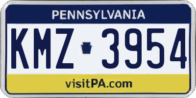 PA license plate KMZ3954