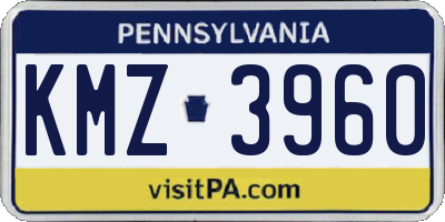 PA license plate KMZ3960