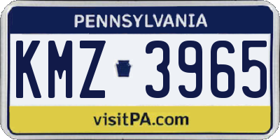 PA license plate KMZ3965