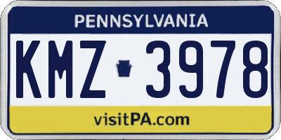 PA license plate KMZ3978