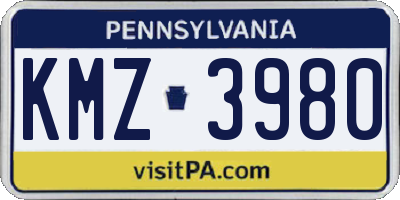 PA license plate KMZ3980