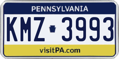 PA license plate KMZ3993