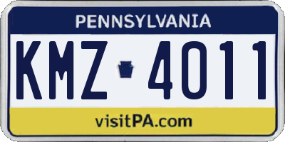PA license plate KMZ4011