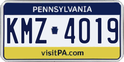 PA license plate KMZ4019