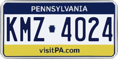 PA license plate KMZ4024