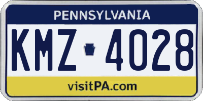 PA license plate KMZ4028
