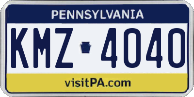 PA license plate KMZ4040