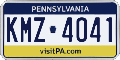 PA license plate KMZ4041