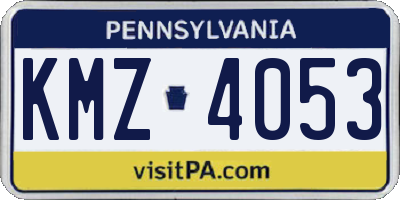 PA license plate KMZ4053