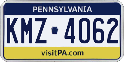 PA license plate KMZ4062