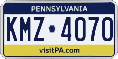 PA license plate KMZ4070