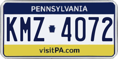 PA license plate KMZ4072