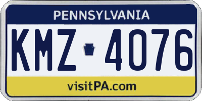 PA license plate KMZ4076