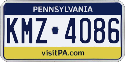 PA license plate KMZ4086