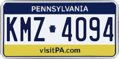 PA license plate KMZ4094