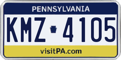 PA license plate KMZ4105