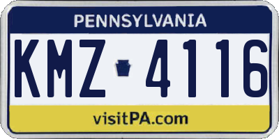 PA license plate KMZ4116