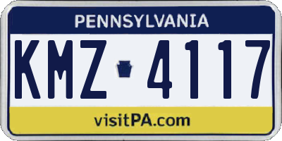 PA license plate KMZ4117