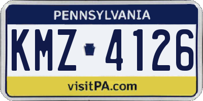 PA license plate KMZ4126
