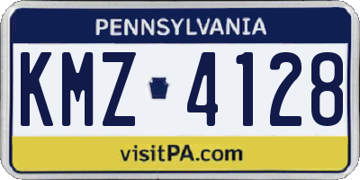 PA license plate KMZ4128