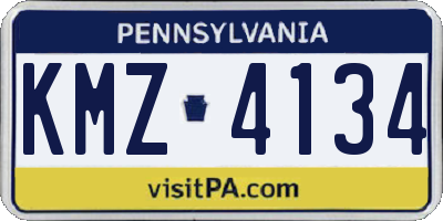 PA license plate KMZ4134