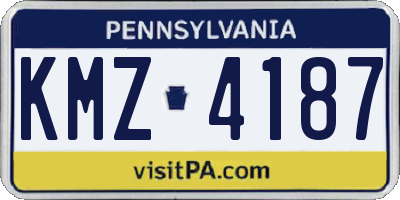PA license plate KMZ4187