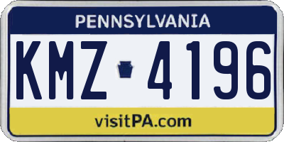 PA license plate KMZ4196