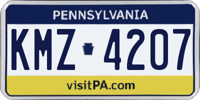 PA license plate KMZ4207