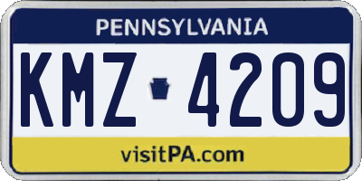 PA license plate KMZ4209