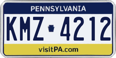 PA license plate KMZ4212