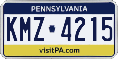 PA license plate KMZ4215