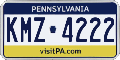 PA license plate KMZ4222