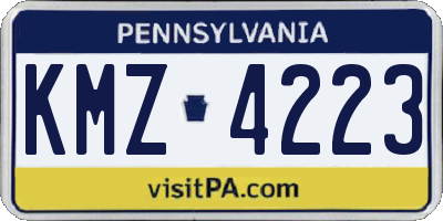PA license plate KMZ4223