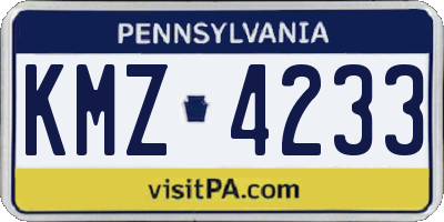 PA license plate KMZ4233