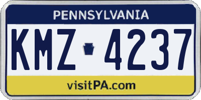 PA license plate KMZ4237