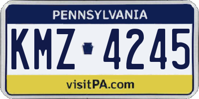 PA license plate KMZ4245