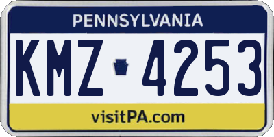 PA license plate KMZ4253