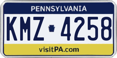 PA license plate KMZ4258