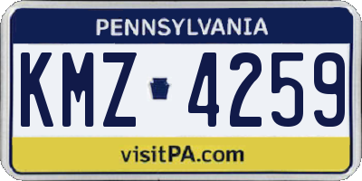 PA license plate KMZ4259