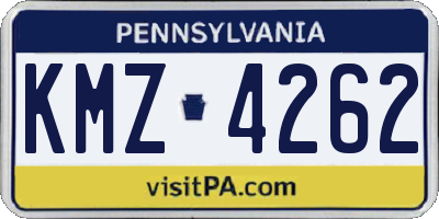 PA license plate KMZ4262