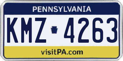 PA license plate KMZ4263