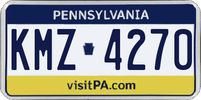 PA license plate KMZ4270
