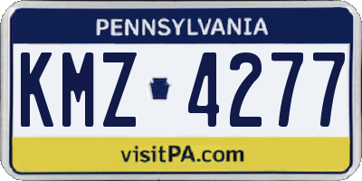 PA license plate KMZ4277
