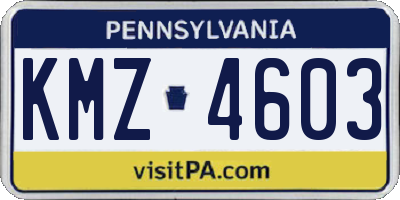 PA license plate KMZ4603