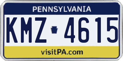 PA license plate KMZ4615
