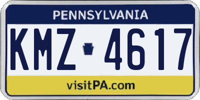 PA license plate KMZ4617