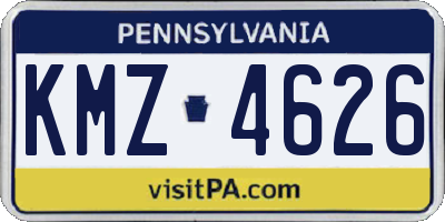 PA license plate KMZ4626
