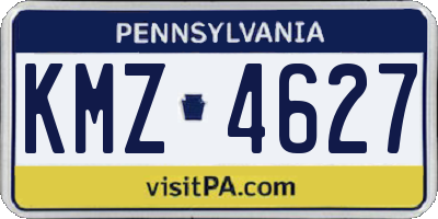 PA license plate KMZ4627