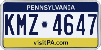 PA license plate KMZ4647