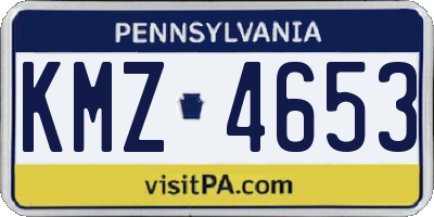 PA license plate KMZ4653